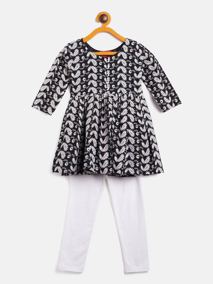 VASTRAMAY SISHU Girl's Black Chikankari Kurta Pyjama Set - Uboric