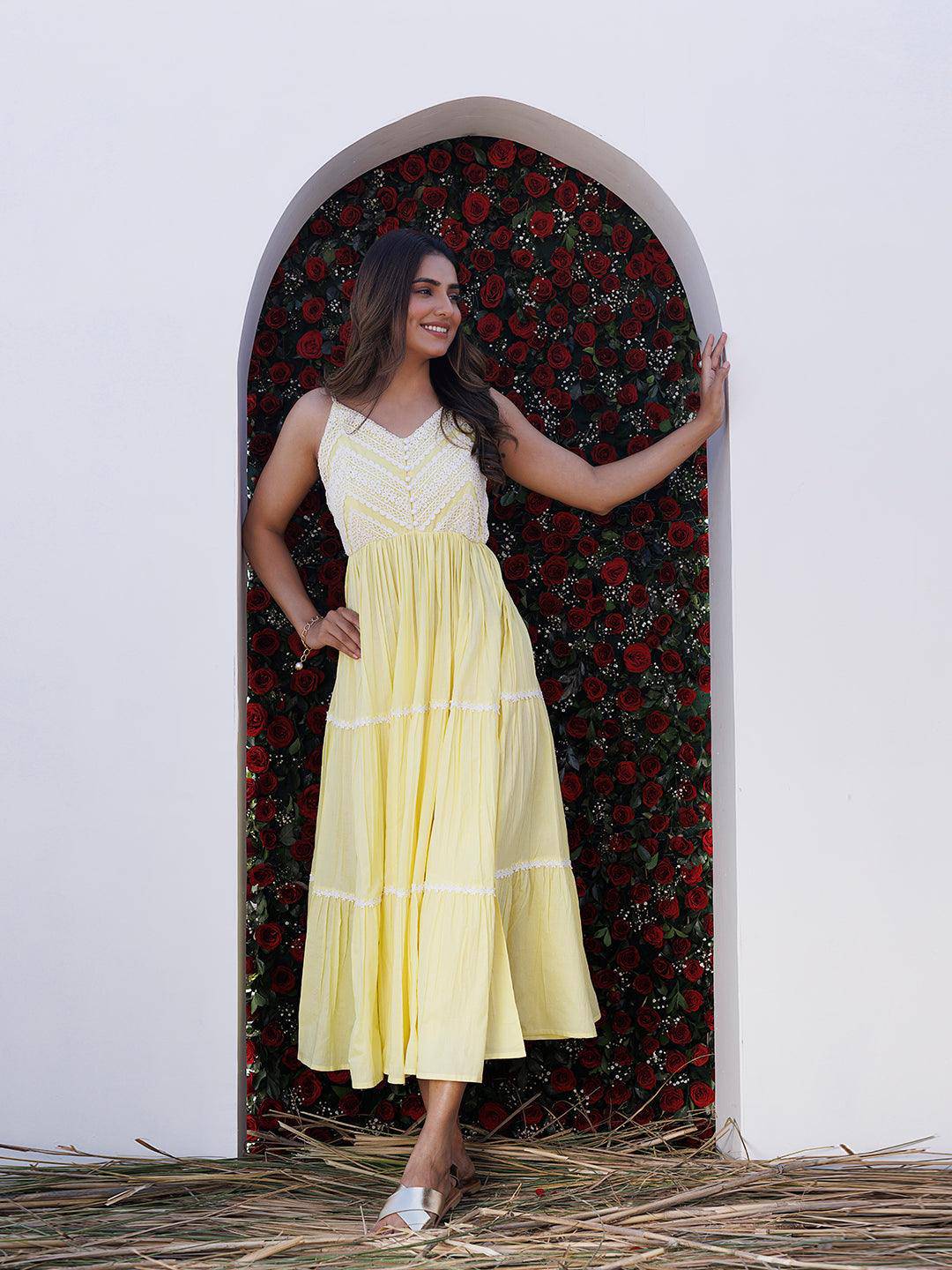 Yellow Pear Maxi Dress - Uboric